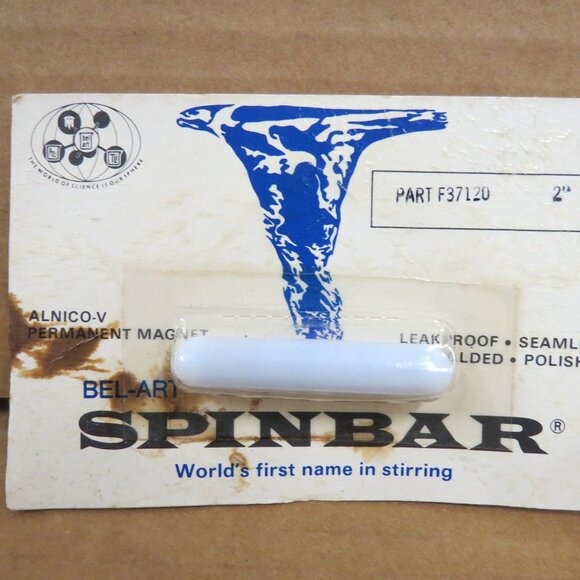 Vintage Bel-Art F37120 2" Spinbar Plain Magnetic Stirrer, White NOS SEALED - Picture 1 of 3